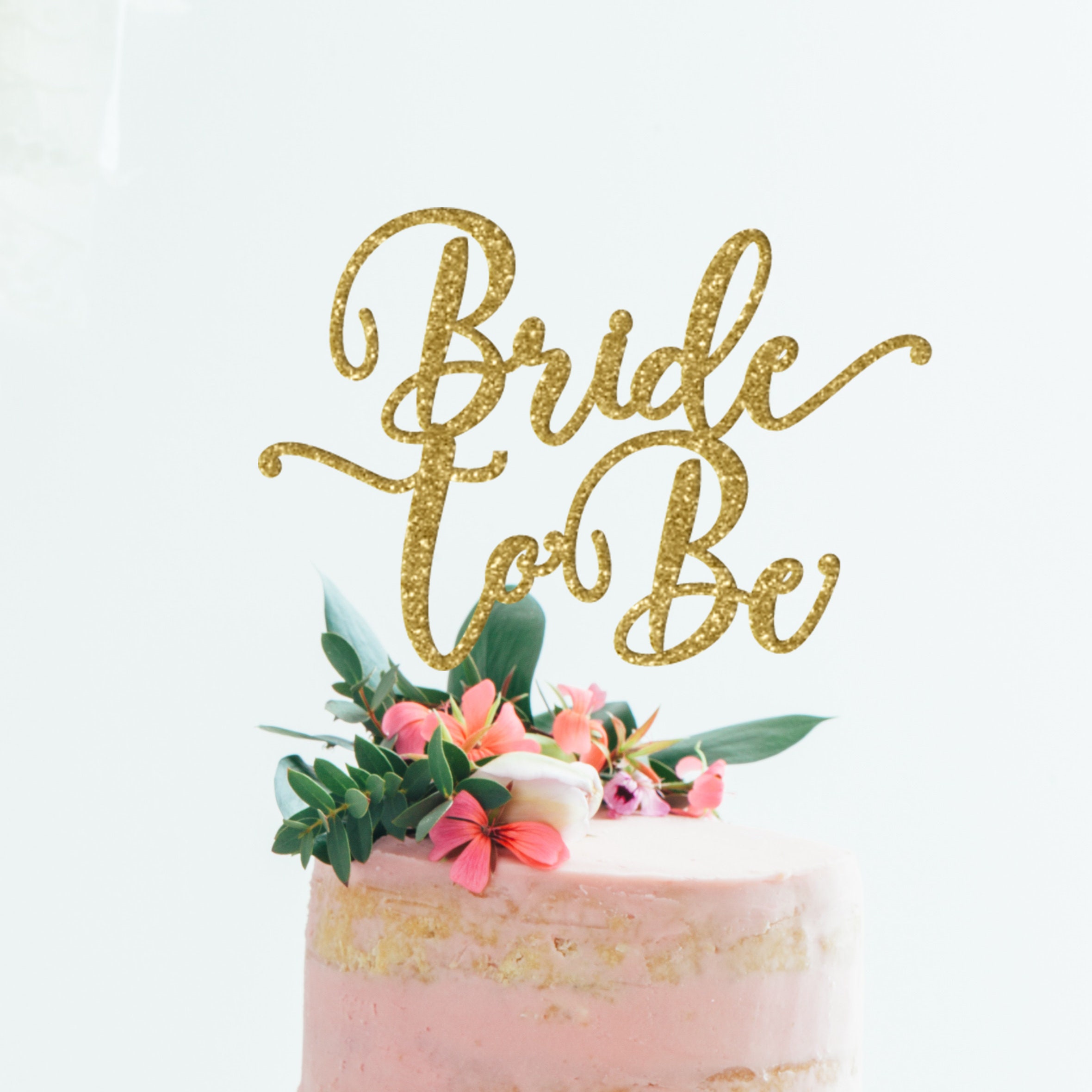 Future Mrs. Metallic Rose Gold Cake Topper, Bachelorette Party Cakes