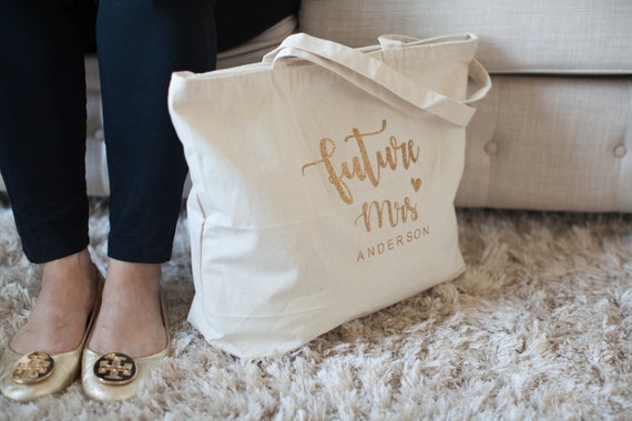 bride tote bag with zipper