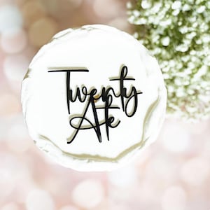 Custom Acrylic Cake Topper Charm: Elegant Script, Milestone Birthday