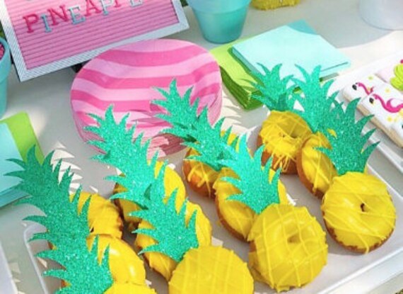 Birthday Party Decor Summer Party Decor Party Decor Bachelorette Party Party Like A Pineapple Donut or Cupcake Toppers Set of 12