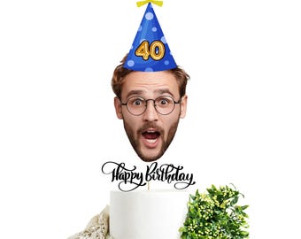 Custom Face Birthday Cake Topper: Funny Photo Keepsake