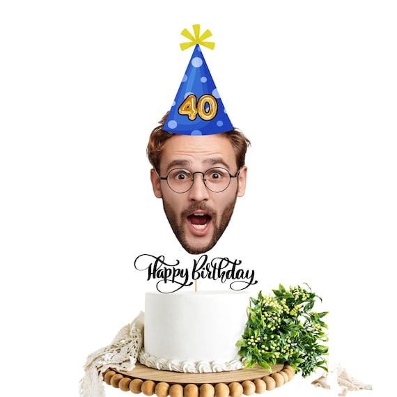Funny Custom Face Cake Topper • Personalized Photo Birthday Party Decoration