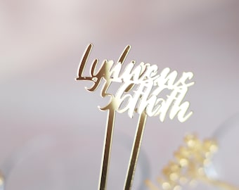 Personalized Acrylic Drink Stirrers: Milestone Birthday Swizzle Sticks (Set of 10)