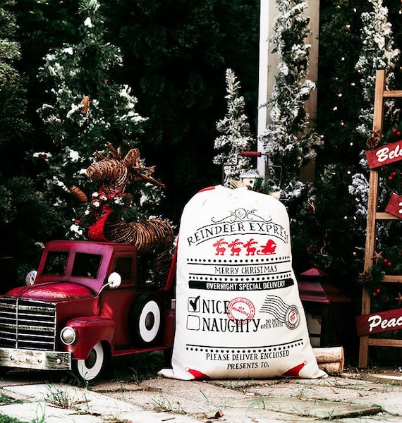 Christmas Santa Sack, Christmas Sack, Christmas Santa Bag, Christmas Gift Bag, Personalized Christmas Sack, Christmas Gift Il_570xn