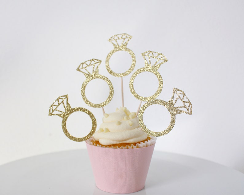 Ring Cupcake Toppers Diamond Ring Cupcake Toppers Bridal Etsy