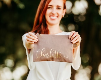 Personalized Makeup Bag, Bridesmaid Gift