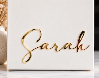 3D Acrylic Name Decal: Custom Bridal Shower Gift Box Label