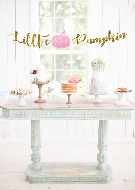 pink pumpkin baby shower decorations