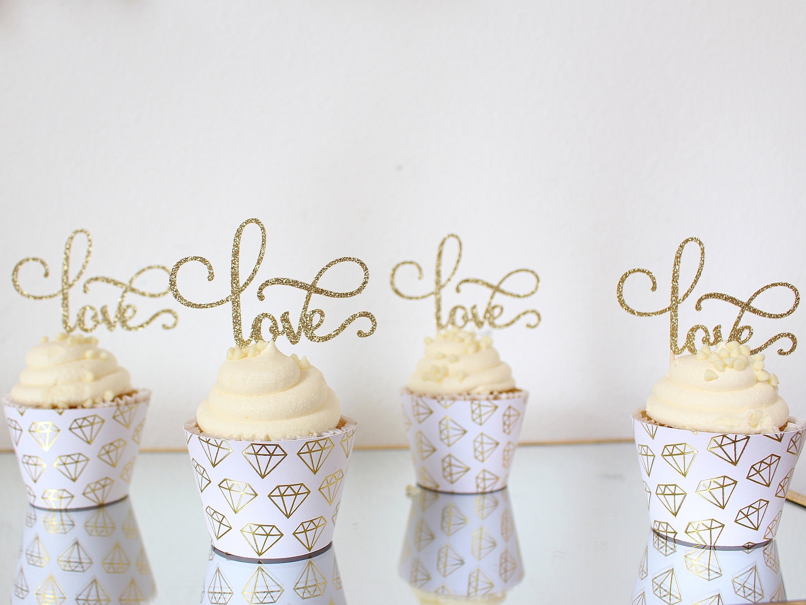 Love Cupcake Toppers Wedding Cupcake Topper Bridal Shower Etsy