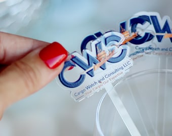 Acrylic Logo Cocktail Drink Stirrer – Custom Corporate Gift, Personalized Barware, Company Event Favor