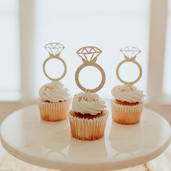 Ring Cupcake Toppers Diamond Ring Toppers for Bridal - Etsy