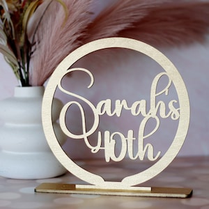 Personalized Birthday Table Centerpiece: Custom Wooden Party Decoration