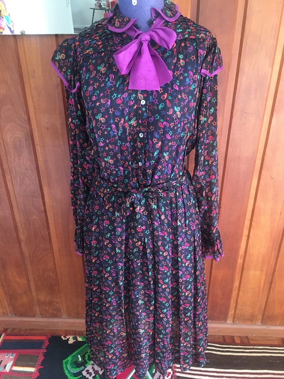 Zandra Rhodes vintage 70s silk dress