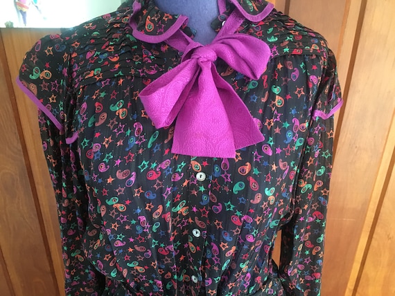 Zandra Rhodes vintage 70s silk dress - image 2