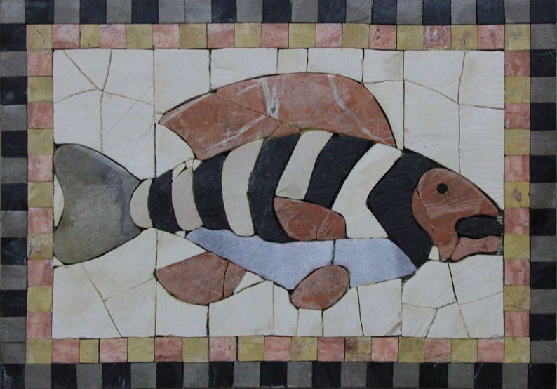 Fish Slate Stone Wall ART TOP Aquarium 17x12 Decor - Etsy
