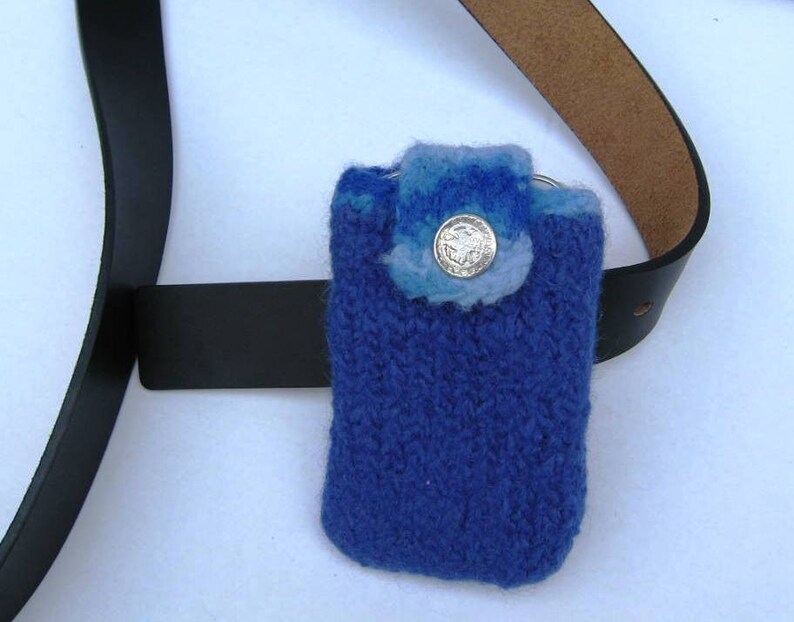 EL BURRO felt bag pouch belt bag lady bag 100/% wool 8 x 13 cm Blue light blue bag