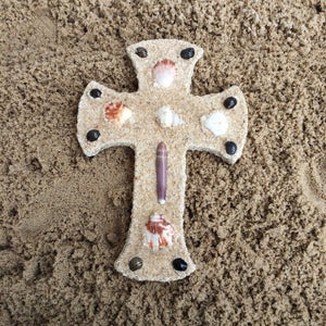 Easter, Cross, Personalized, Beach Art, Sand Art, Spirituality & Religion, Religious Home Decor, Beach Wall Art,