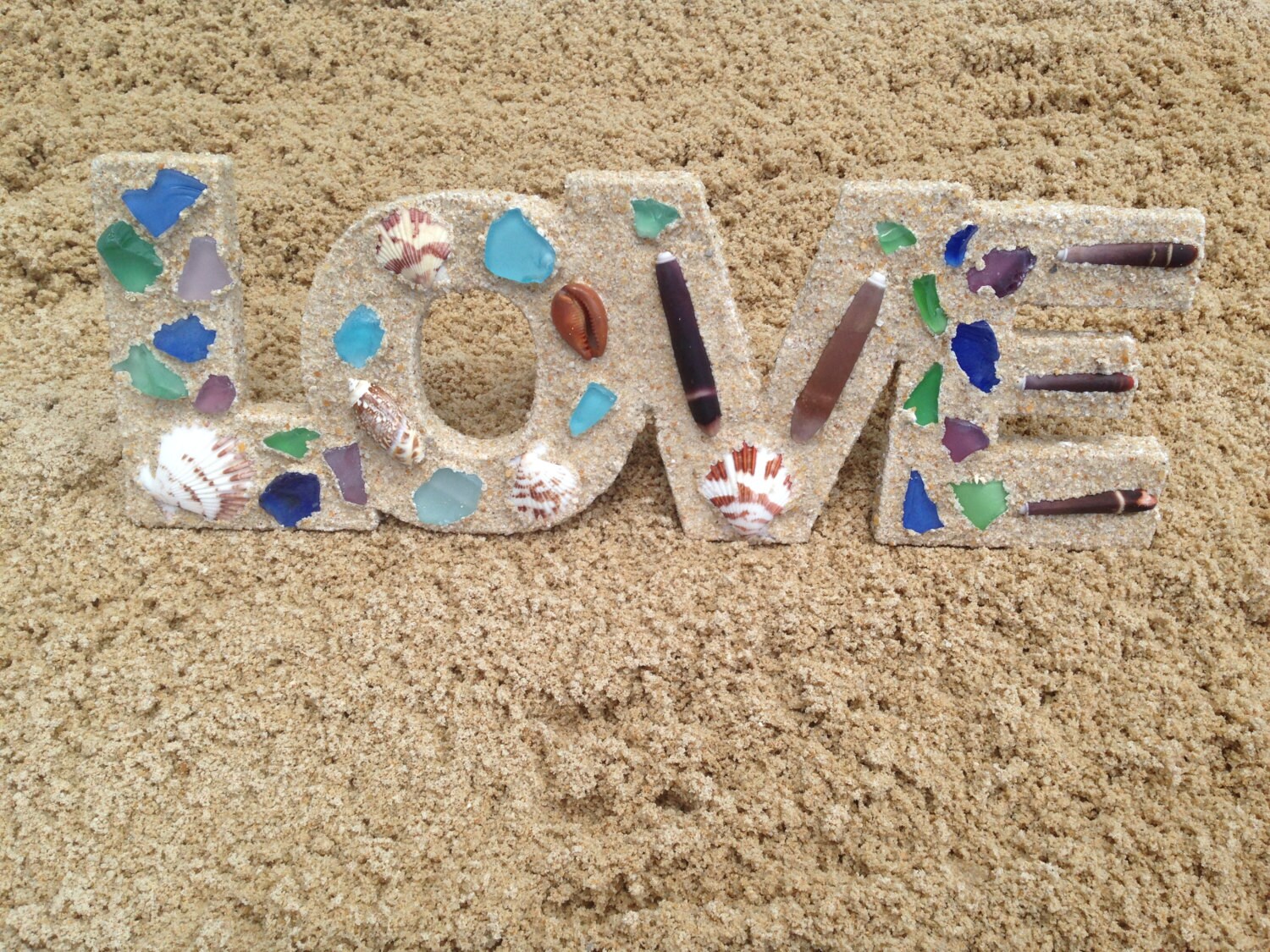 Love Art, Beach Art, Beach Wall Art, Sand Art, Love Centerpiece