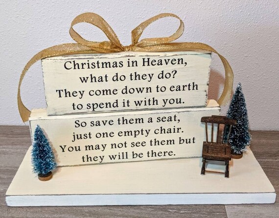 Christmas in Heaven with chair Empty chair Christmas poem | Etsy