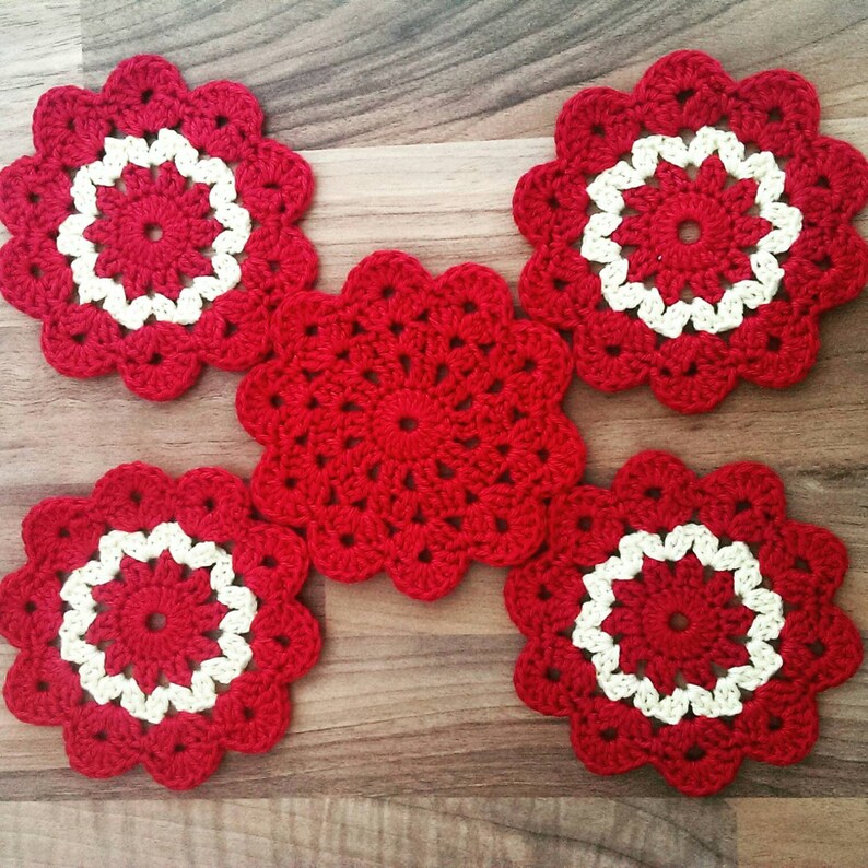 Crochet coasters doilies coffee table decoration set of 2 Etsy
