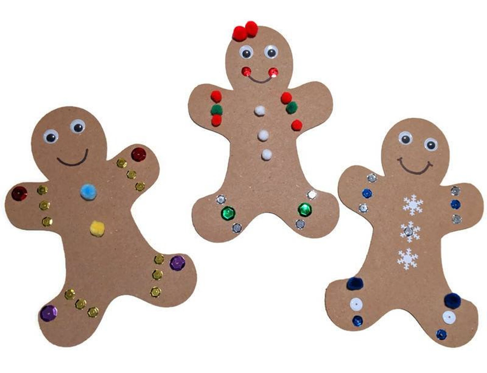 12 Gingerbread Men Paper Crafts for Kids Holiday Craft Kits Etsy