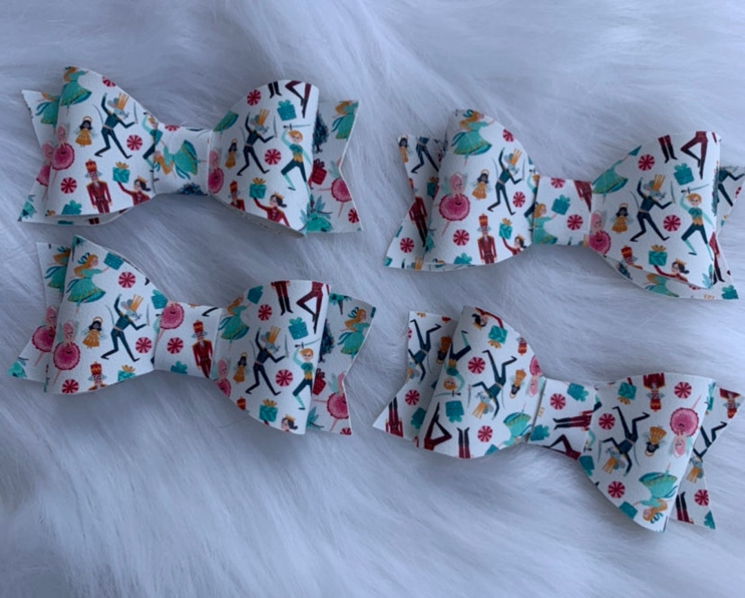 Nutcracker Hair Bow Christmas Bows Handmade Bows Pigtail Etsy