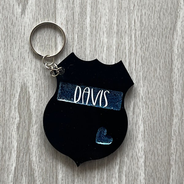 Police Shield Key Chain