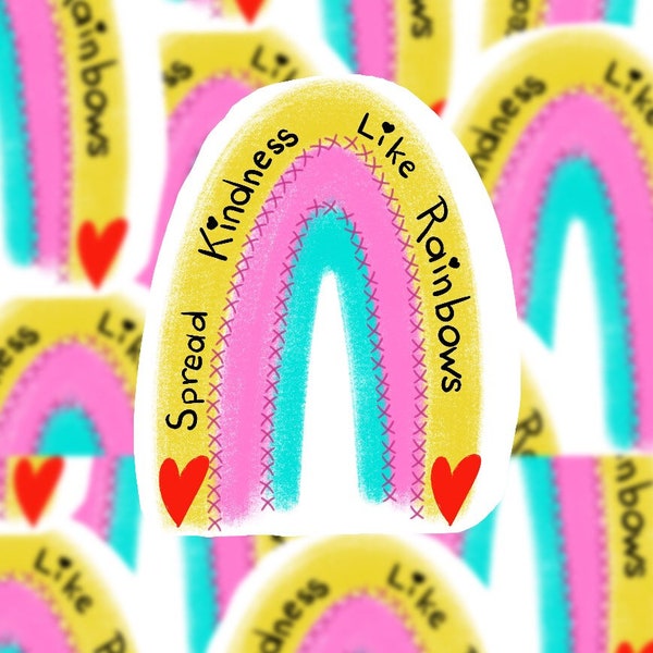 Spread Kindness Sticker | Kindness Sticker | Kind Sticker | Rainbow Sticker | Kind | Kindness | Rainbow