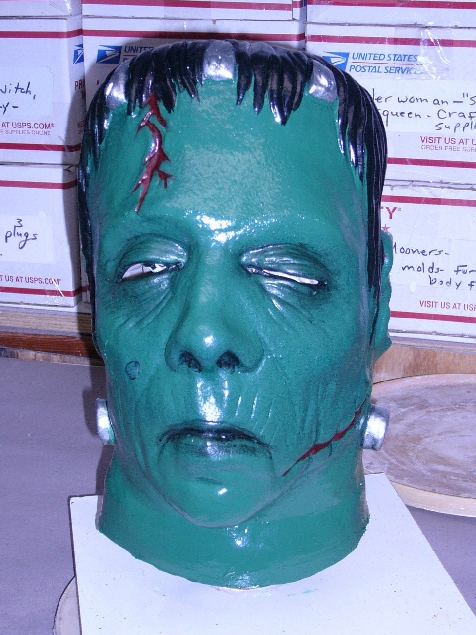 RARE Vintage Frankensteins Monster Glow in the Dark Plastic Mask 