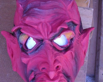 Vintage Halloween collectible "Devil" character latex mask by Topstone