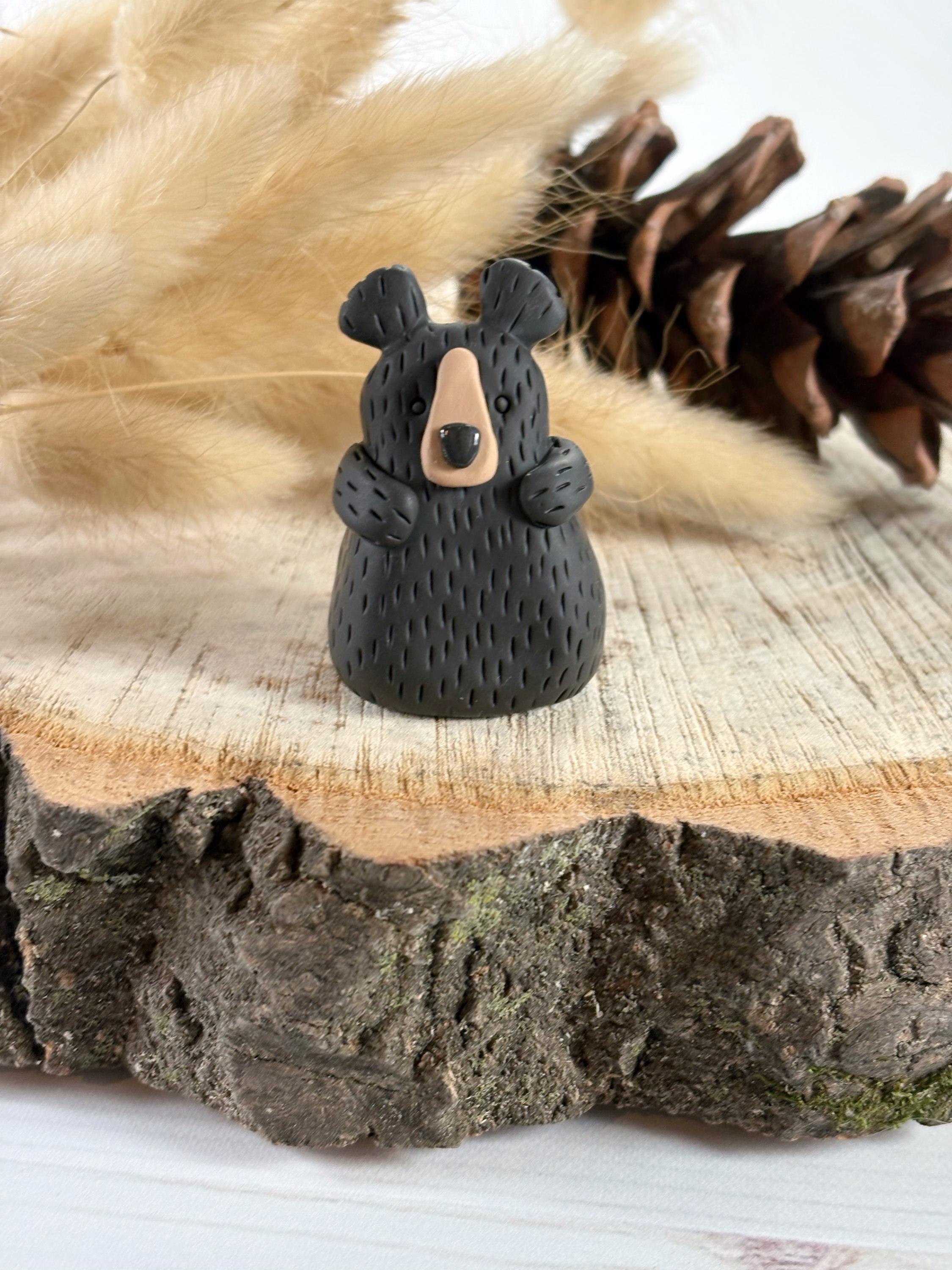 Schwarzer Bär Angel-Figuren-Dekoration – 11,4 X 9,5 X 14 Cm, Aus Harz, Für Zuhause, Büro & Garten