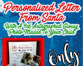 Personalized Letter & Glossy Autographed Photo Mailed From Santa! FREE SHIPPING