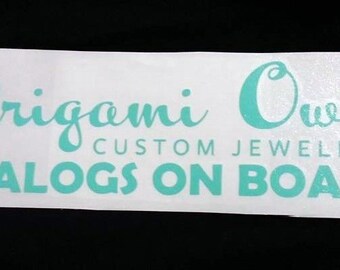 Origami Owl Consultant Vinyl Decal Car Vehicle - Catalogs On Board - Jewelry Bar -