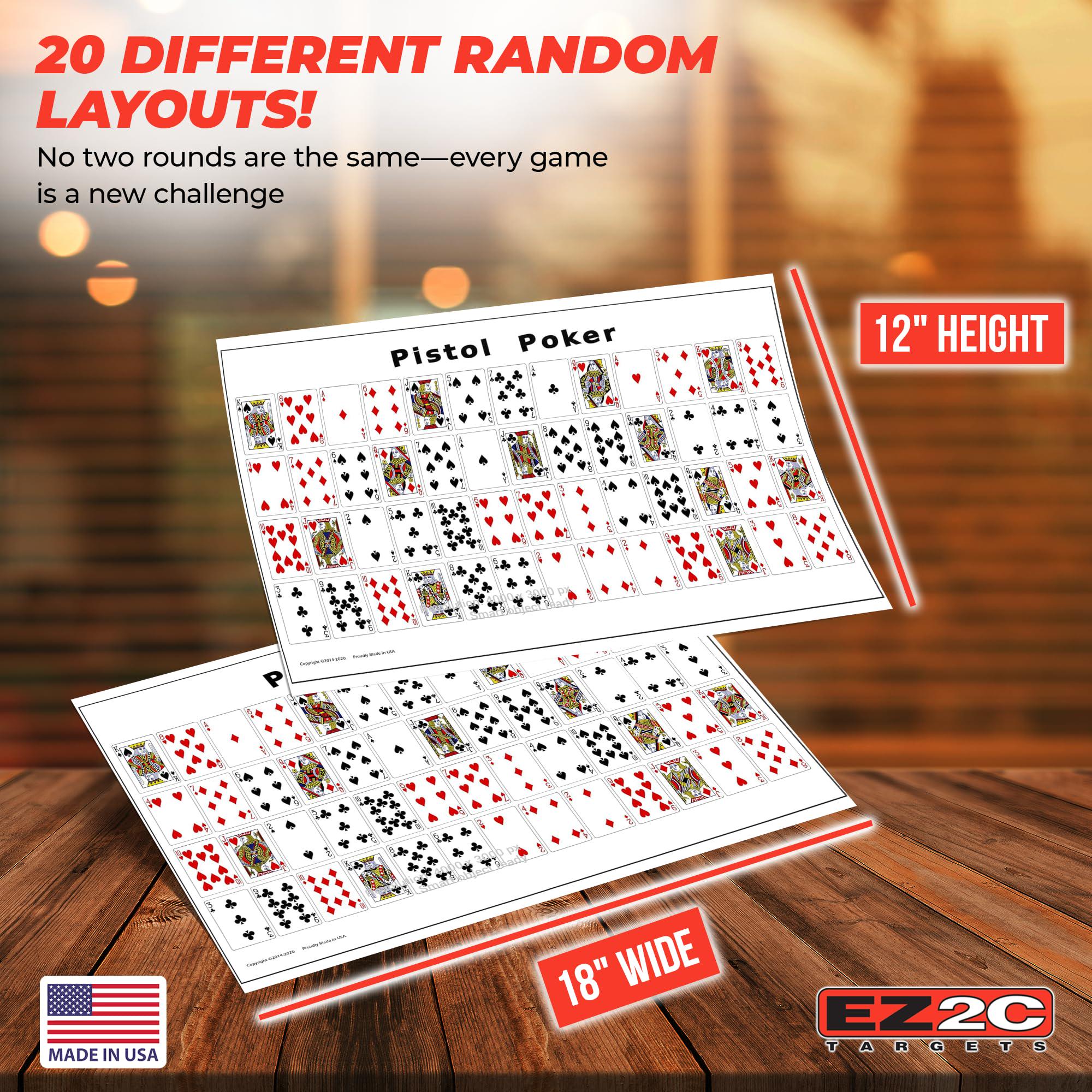 Target Ranging Cards EZ2C Pistol Poker Paper Targets for Shooting, Sheet of 52 Random Sorted ...
