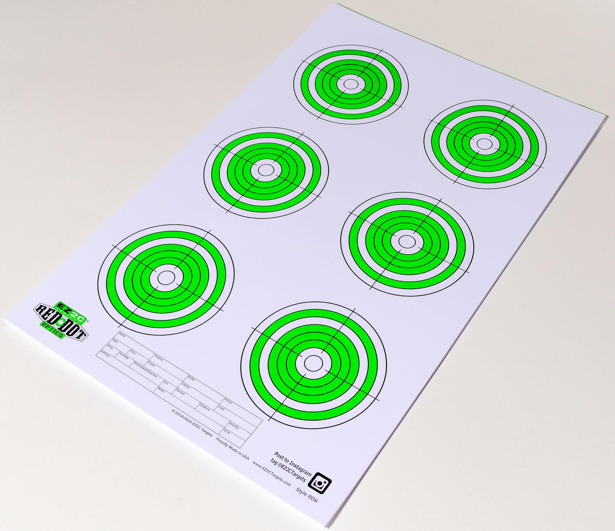 Red Paper Target Red Dot Optics Style 6: Six 4' Bullseyes by EZ2C Targets | Paper ...