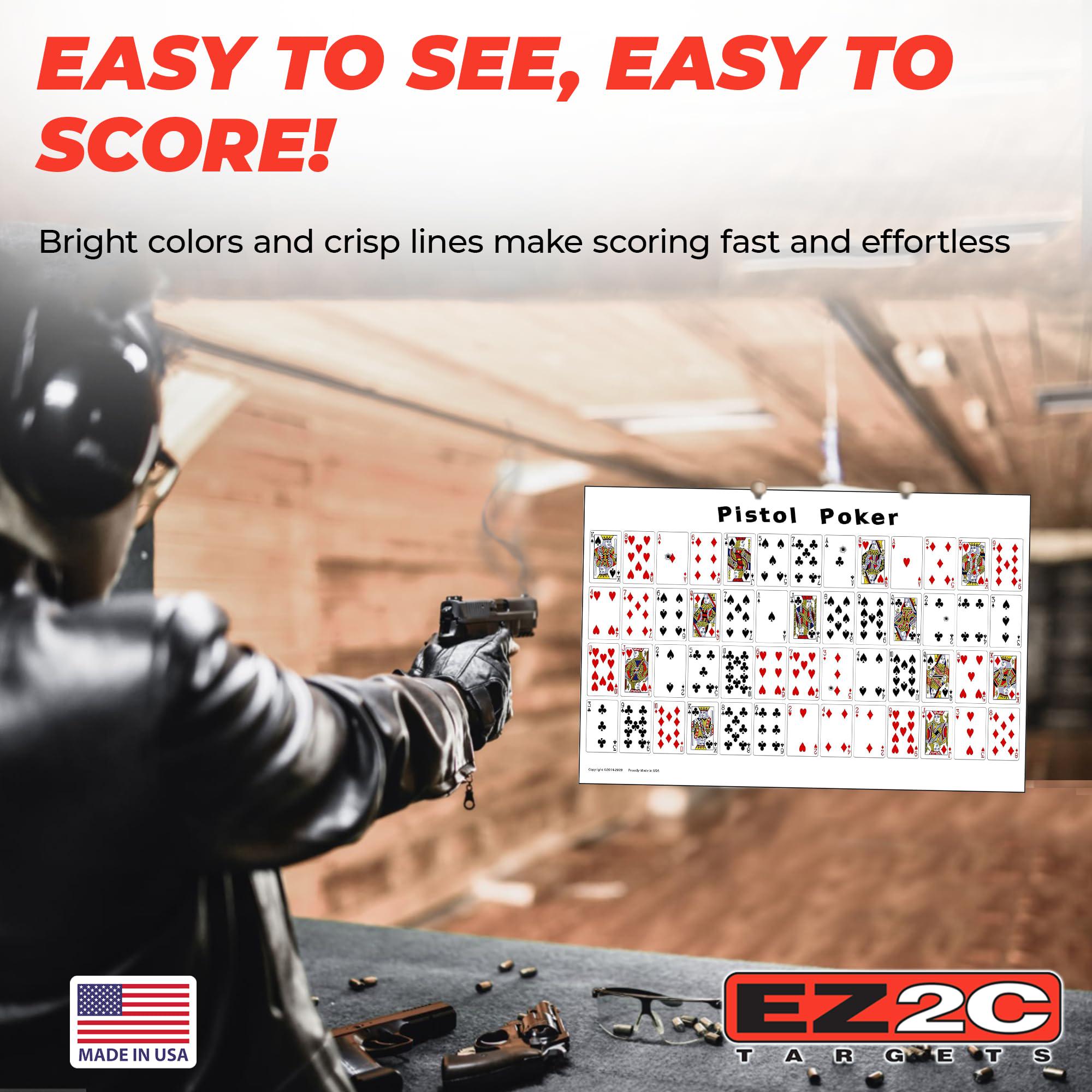 Target Ranging Cards EZ2C Pistol Poker Paper Targets for Shooting, Sheet of 52 Random Sorted ...