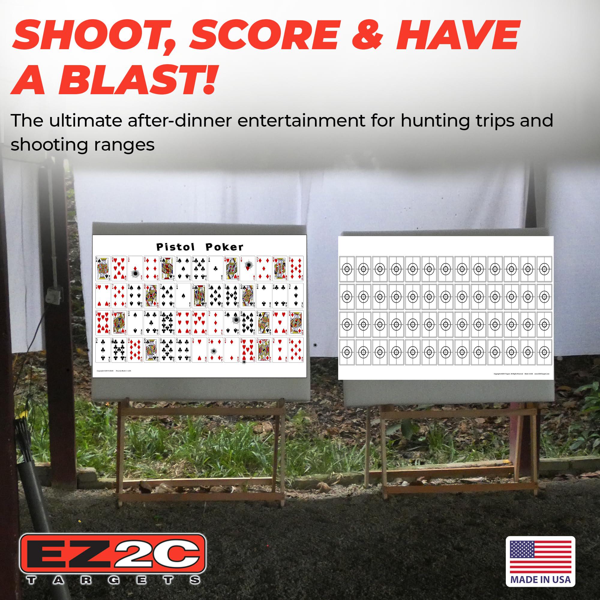 Target Ranging Cards EZ2C Pistol Poker Paper Targets for Shooting, Sheet of 52 Random Sorted ...
