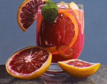 Blood Orange Mojito (#1) (Original Painting)