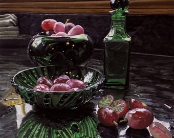 Green Glass and Red Grapes