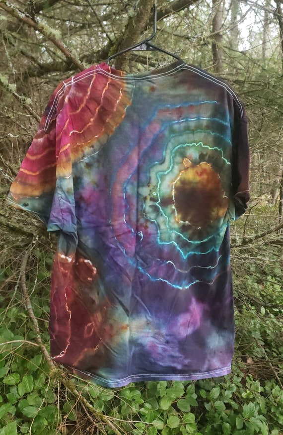 Dark Rainbow Geode Agate Tie Dye Ice Dyed Tshirt S3XL Etsy