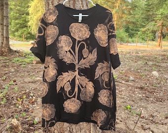 Poppy Eye Bleach Printed Black T Shirt Upated Design! *Made to Order- sizes XS-10XL*