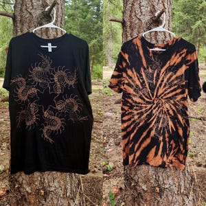 Camiseta negra con estampado de estrellas de centípedo *Nuevo diseño* *Hecha a pedido - tallas XS-10XL*