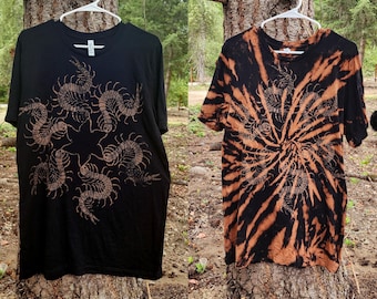 Centipede Star *New Design* Bleach Printed Black T Shirt *Made to Order- sizes XS-10XL*