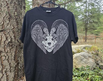 Turkey Vulture Heart Screen Printed Shirt Black (S-7XL)