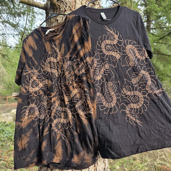 Centipede Star *New Design* Bleach Printed Black T Shirt *Made to Order- sizes XS-10XL*