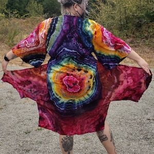 Mantello da spolverino da mago in geode arcobaleno