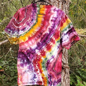 Fall Rainbow Geode Tie Dye Ice Dyed T-Shirt S-3XL