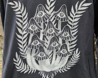 Eye Shroom Screen Printed Long Sleeve Tee (S-5XL)