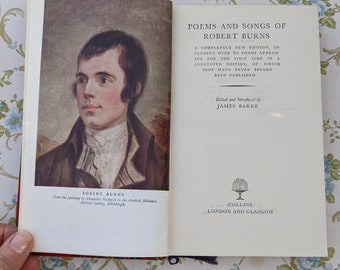 Libro vintage di Robert Burns Poesie e canzoni di Robert Burns