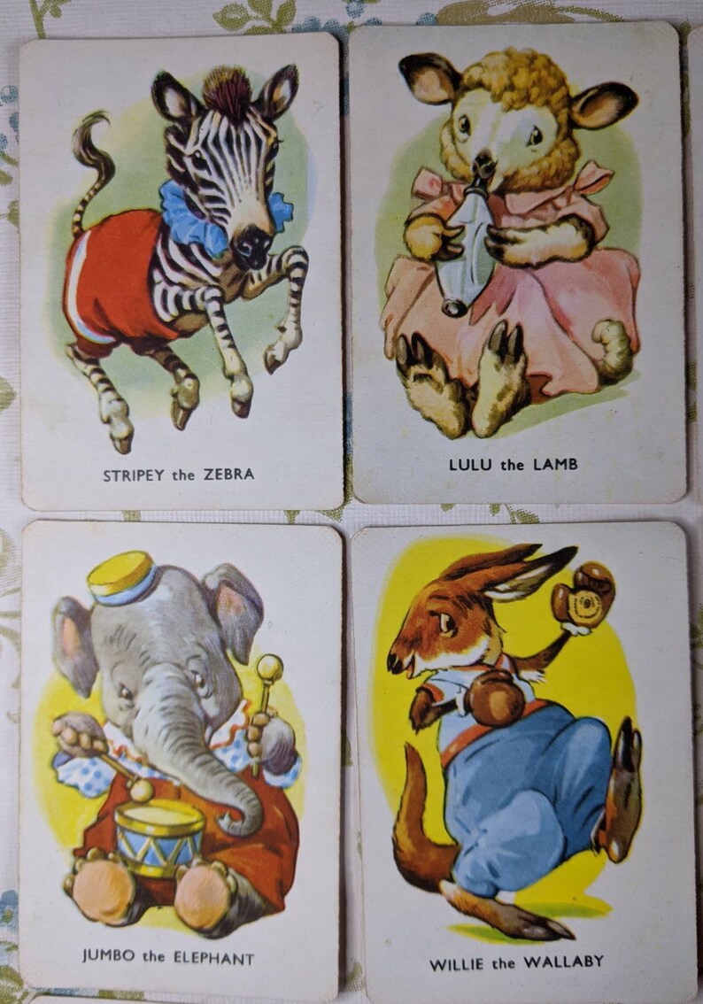 Random Selection Of 4 Vintage Animal Snap Cards Etsy random-selection-of-4-vintage-animal-snap-cards-etsy